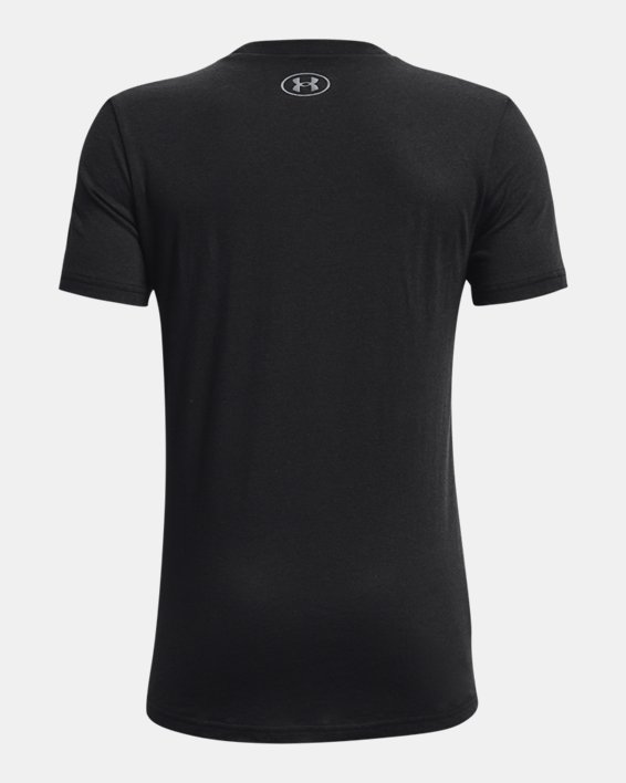 Boys' UA Hoops Baseline Short Sleeve, Black, pdpMainDesktop image number 1